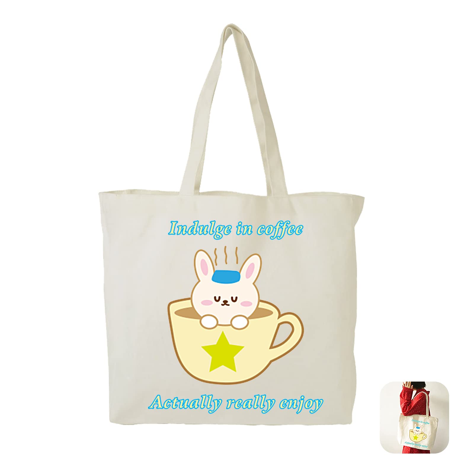 JBJXNXH Canvas Tote Bags Women,Reusable Natural Cotton Canvas Shopping Bags,Aesthetic Gift Bags,Premium Eco Friendly Shoppers Grocery Bags, Off White, S