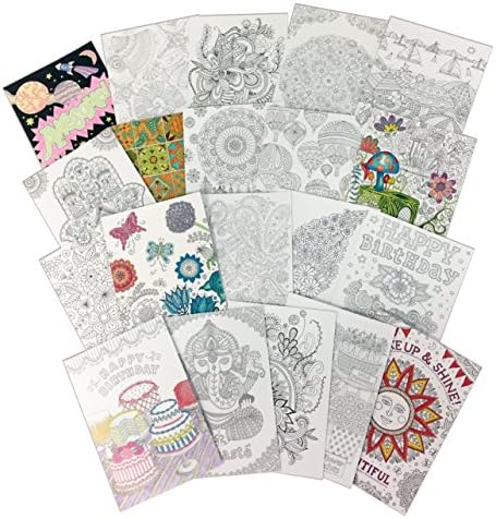 Set of 20 Assorted Coloring cards and Envelopes