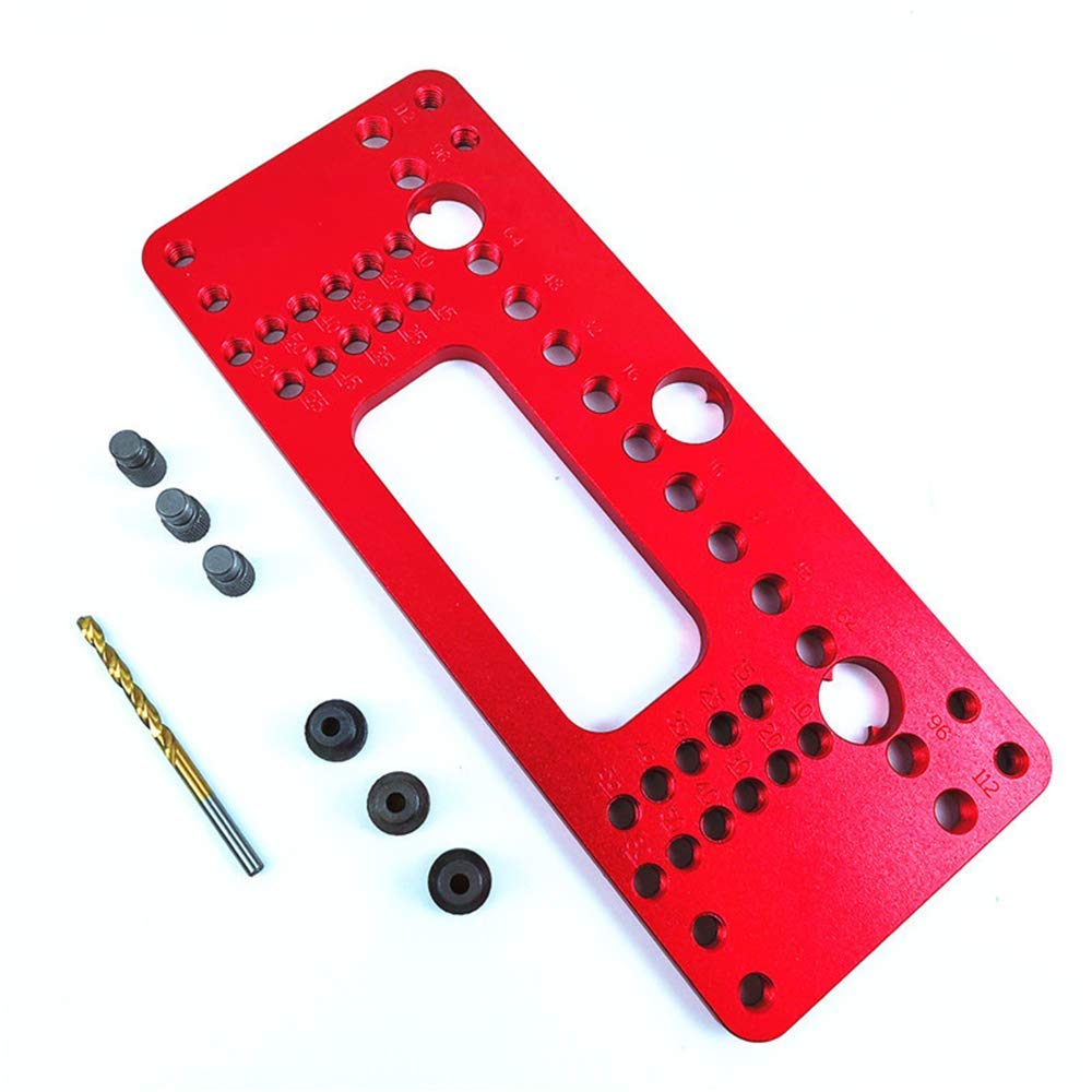 Punch Guide Woodworking Handle Hole Jig Locator Hole Opener Puncher Guide Carpentry Tools (Red)