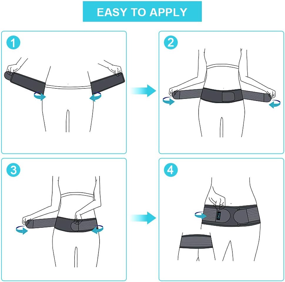Sacroiliac Belt, SI Belt Sciatica Belt Hip Brace Waist Support with Elastic Compression Band to Stabilize SI Joint and Relieve Sciatic Nerve, Pelvis, Lower Back and Hip Pain for Men and Women: Health & Personal Care