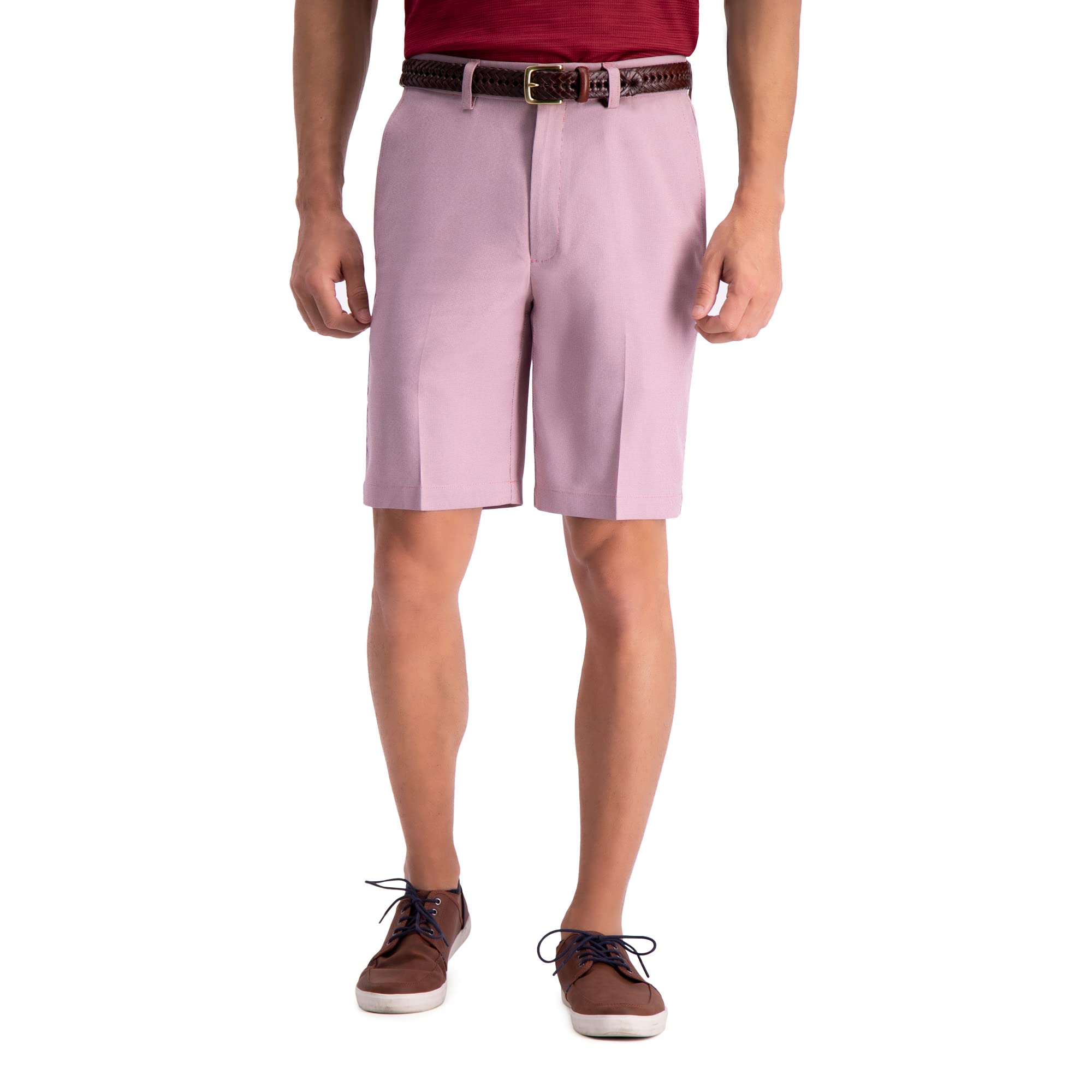 Haggar mens Cool 18 Pro Straight Fit 4-way Stretch Flat Front Expandable Waist With Big & Tall Sizes Casual Shorts, Red, 38 US