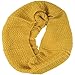 Winter Warm Solid Color Knitted Infinity Loop Neck Scarf Circle Scarf, Gold