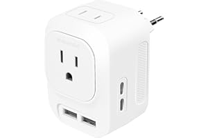 Mapambo 220V to 110V Voltage Converter US to Europe European Power Converter Adapter Combo with 2 USB 2 USB C International Universal Travel Plug Adapter for Italy Spain Switzerland France Portugal
