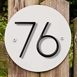 Floating Modern House Numbers 5 inch, Deamos Zinc