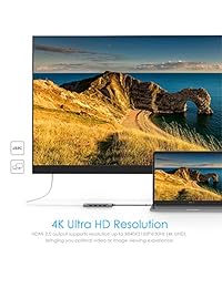 LENTION Hub USB C multipuerto con salida HDMI 4K, 4 USB 3.0, Adaptador de carga tipo C Compatible MacBook Pro 13 15 (Puerto Thunderbolt 3), MacBook Air 2018, Chromebook, Surface Go, Más (espacio)
