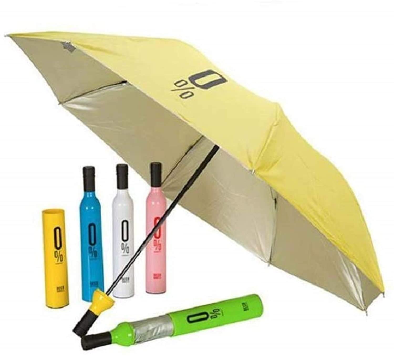 ON STORE Ultra Light Compact & Folding Umbrella With Wine Bottle Cover