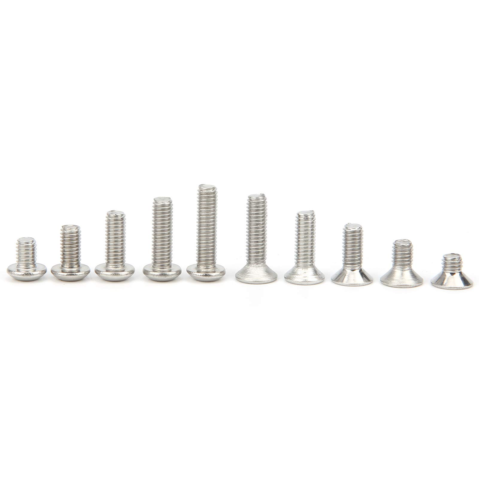 600Pcs M3 Hex Screw Set 304 Stainless Steel Pan/Flat Head Screws with Box Hardware Accessories, Screw
