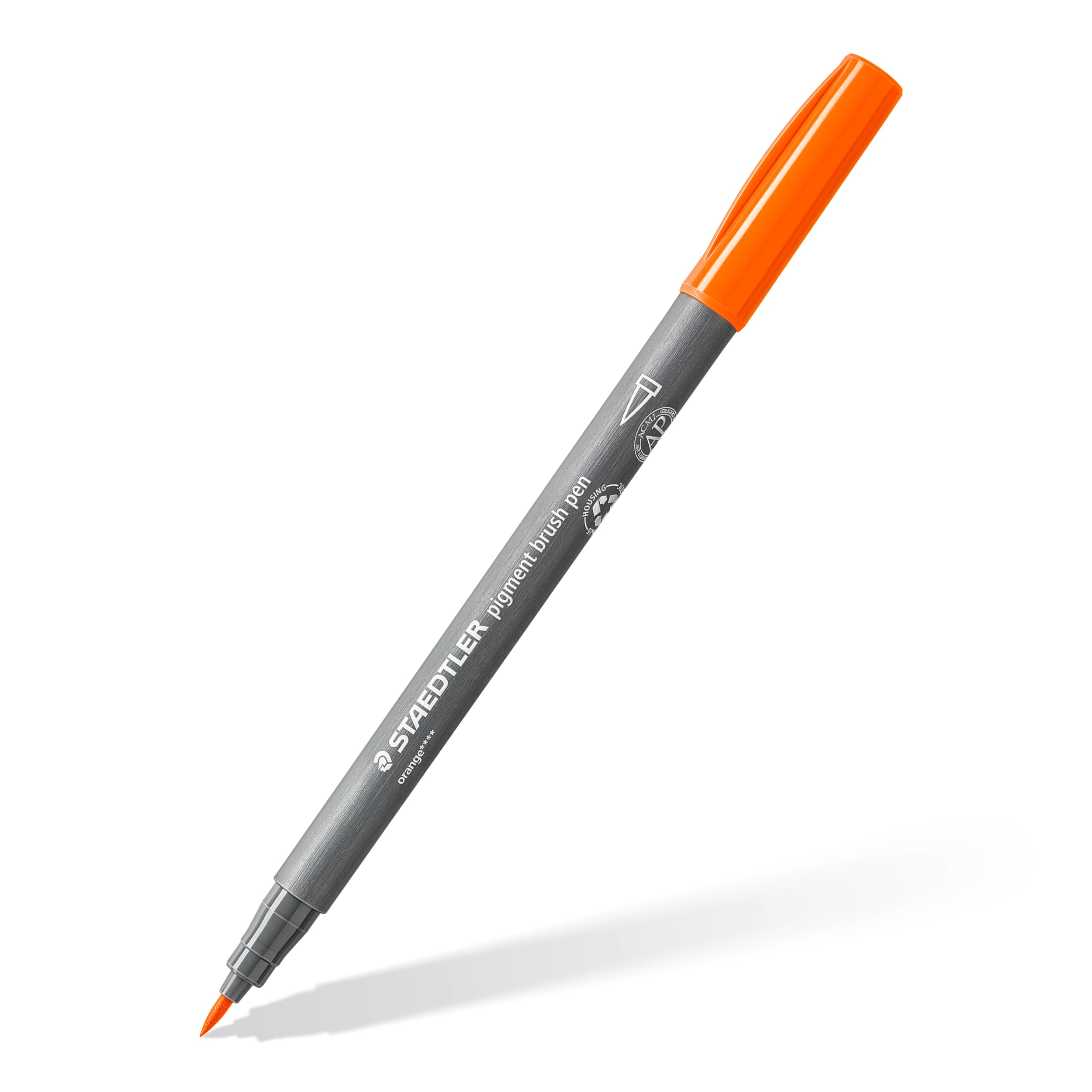 STAEDTLER 371-4 Pigment Arts Brush Pen - Orange (Box of 10)