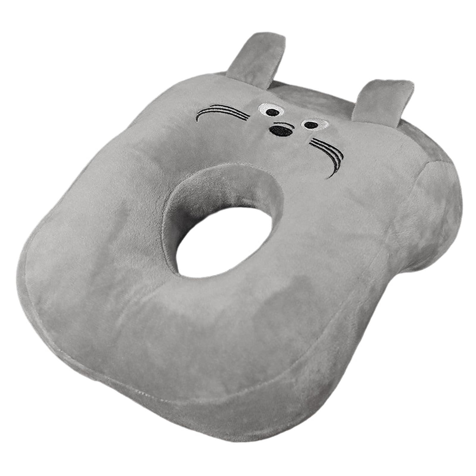 CavspkArt Office Nap Pillow Memory Cotton, Cute Pillow with Ear Hole, Soft Nap Pillow, Ear Pillow for Side Sleepers for Ladies, Girls, Kids(Grey Totoro)