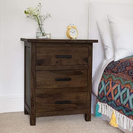Angel S Solid Wood Three Drawer Bedside Table Chest Of Drawer