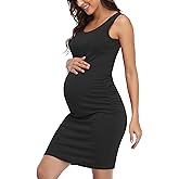 BBHoping Women's Maternity Sleeveless Dresses Maternity Tank Dress Mama Baby Shower Pregnancy Dress