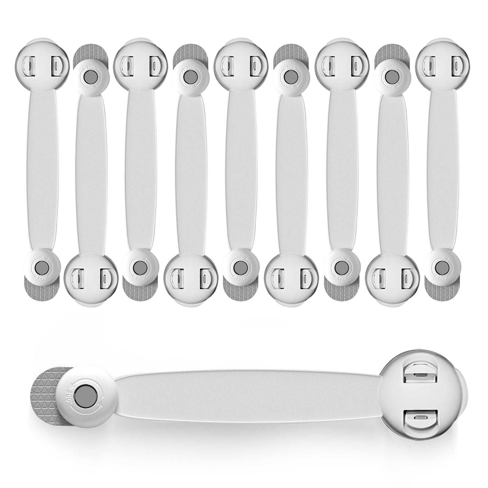 Photo 1 of (10 Pieces) NiceTCU Baby Safety Lock for Drawer, Refrigerator, Washer, Toilet, Cabinet, Closet, Oven Safe, Multi-Purpose Child Lock 3M Adhesive No Punching, Easy Installation