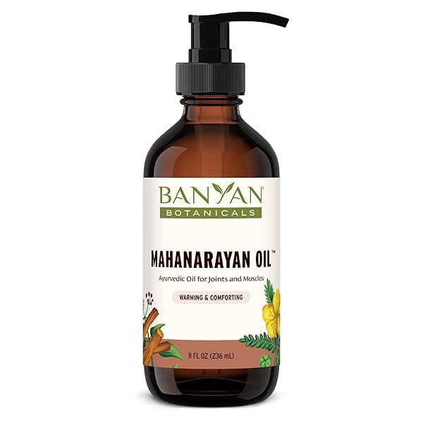 BANYAN BOTANICALS ORGANIC MAHANARAYAN OIL – DEEPLY PENETRATING MUSCLE & JOINT RECOVERY OIL – WARMING AYURVEDIC MASSAGE OIL FOR ACTIVE MOBILITY & TISSUE RESILIENCE – 8 OZ – USDA ORGANIC