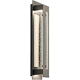 Kichler River Path 23" LED Outdoor Wall Light in Olde Bronze®, 1-Light Contemporary Exterior Wall Sconce with Clear Seeded Gl