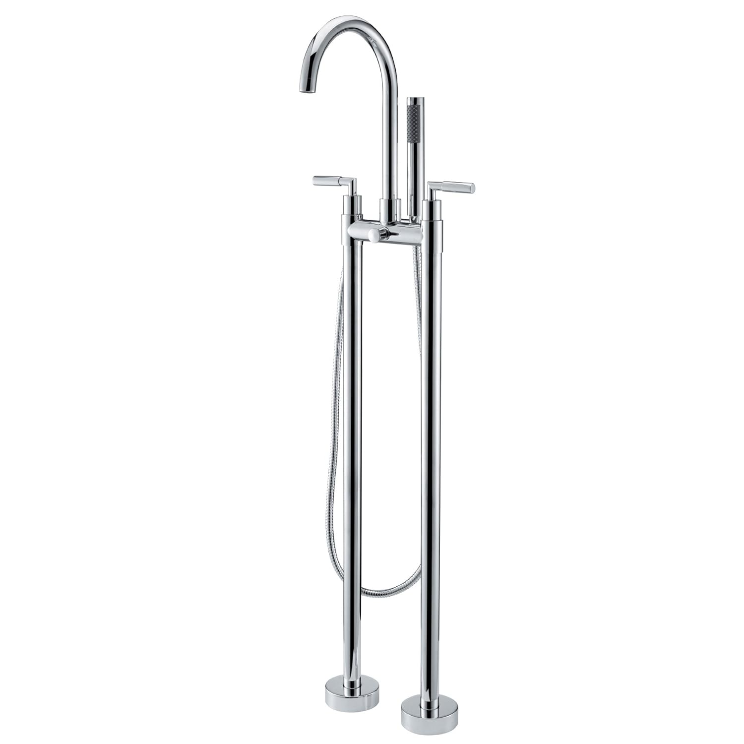 Kunmai Floor Mounted Claw Foot Tub Faucet With Handshower Double