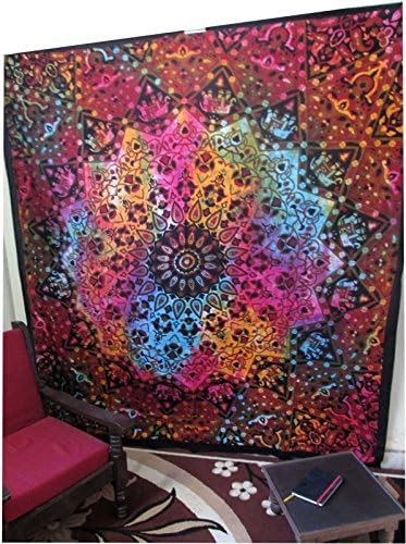 Star Black Tie Dye Hippie Tapestries Wall Hangings Indian Queen Size Bed Covers Dorm Decor Throw Gypsy Wall Art By Shree Expo