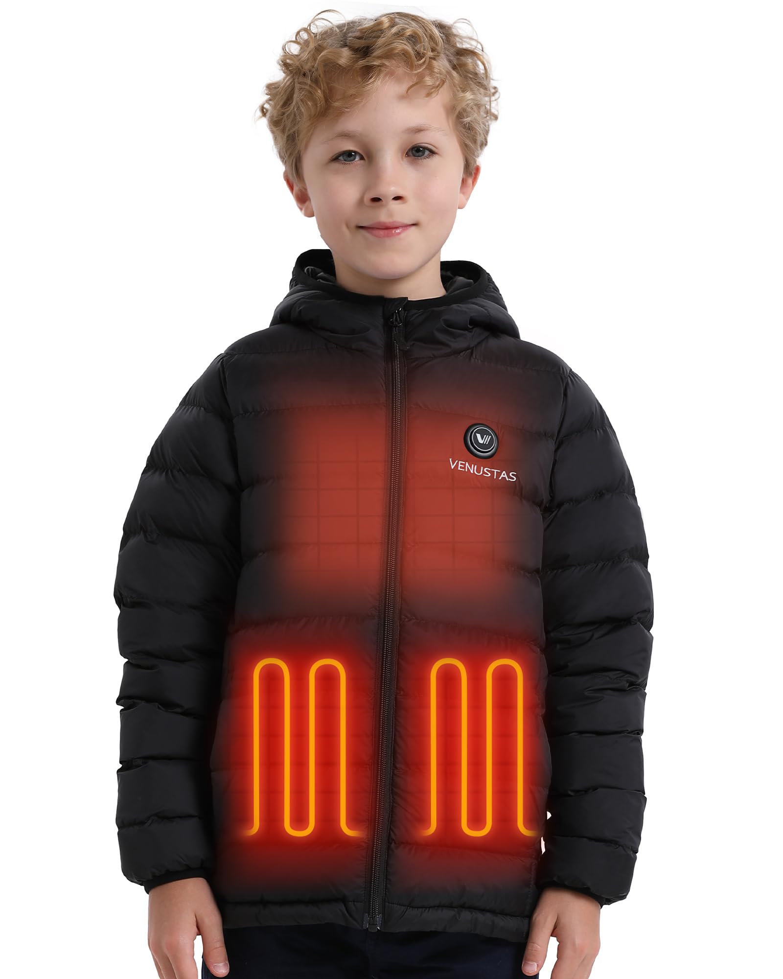 Photo 1 of Venustas Boys Heated Jacket with Battery Pack, Kids Lightweight Electric Puffer Coat
