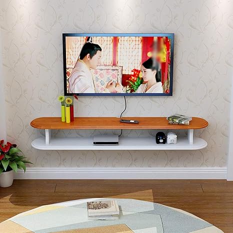 Amazon ウォールシェルフフローティング棚寝室のリビングルーム壁掛けテレビキャビネットセットトップボックスルーターゲーム機収納棚 色 Brown 1cm ローボード テレビ台 オンライン通販