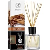 Reed Diffuser Cinnamon 6.8 Fl Oz (200ml) - Room Diffuser with Cinnamon Essential Oil - Scented Diffusers with Sticks - Home Fragrance - Air Freshener - Cinnamon Scent - Room Fragrance - Warm Scent
