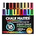 Chalkmaster Liquid Chalk Markers - Ultimate 18 Color Liquid Chalk Premium Artist Quality Marker Pen Set + 6 Free Additional 6 mm Reversible Chisel to Bullet Point Tips - 100% Satisfaction Guarantee
