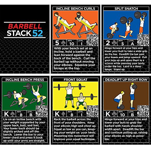 Stack 52 Barbell Exercise Weight Lifting Playing Card Game