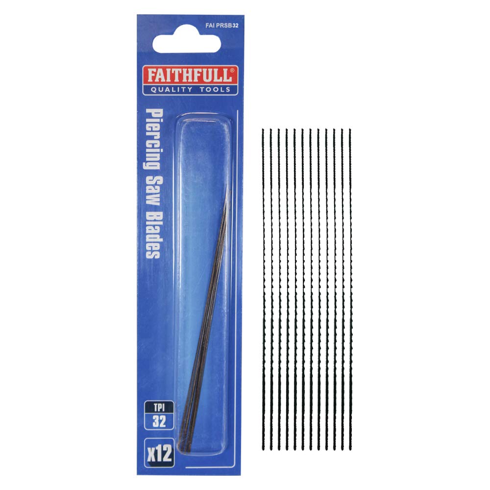 Faithfull Piercing Saw Blades (12) 32 Tpi, Black, 1 - Pack