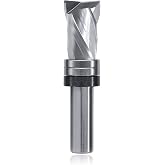 Compression Flush Trim Router Bit 3/4" Dia. 1-3/16" H,Heavy Duty 1/2 SHK | Akylin 1/2" Shank, Spiral Flush Cut Bit Up&amp;Down Cut,Solid Carbide Bits Top Bearing for Wood Trimming,Bottom Cleaning
