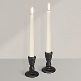 Cast Iron Candle Holders Antique Brass Iron Taper Candle Holders Set of 2, Decorative Metal Candlestick Stands for Weddings, Dining, Parties, and Home Decor (Black)