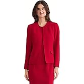 Kasper Womens Stretch Crepe Open-Front Blazer