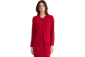 Kasper Womens Stretch Crepe Open-Front BlazerBlazer