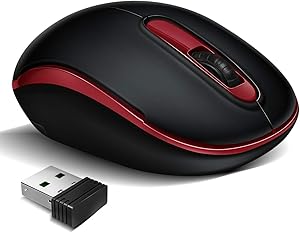 Computer Wireless Mouse, 2.4G Slim Portable Laptop Mice Optical Mouse with USB Nano Receiver DPI 1200- Fit Your Hand Nicely, for Laptop, MacBook, Desktop, PC, Notebook - Silver