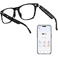 WGP Smart Glasses with AI Translation, Supports 110+ Languages, Blue Light Blocking Glasses, Voice Recorder with App, Open Ear Headphones, Bluetooth Connective for Woman&Man(Black)