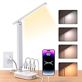 Power Strip with LED Desk Lamp, 3 Outlets 4 USB