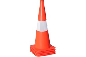 ALYTREE [5 Pack] 18 inch Traffic Cones with Reflective Strip, Safety Road Parking Cones,Agility Field Marker Cones for Soccer Basketball Football Drills Training, Outdoor Sport Activity & Festive Events