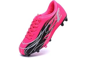 Hanani Kids Soccer Cleats Boys Girls Soccer Shoes Youth Athletic Outdoor & Indoor Baseball Shoe Firm Ground Cleat Comfortable Flexible Sneaker…