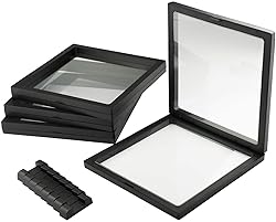 WISHDIAM 4 Pack 3D Floating Display Case