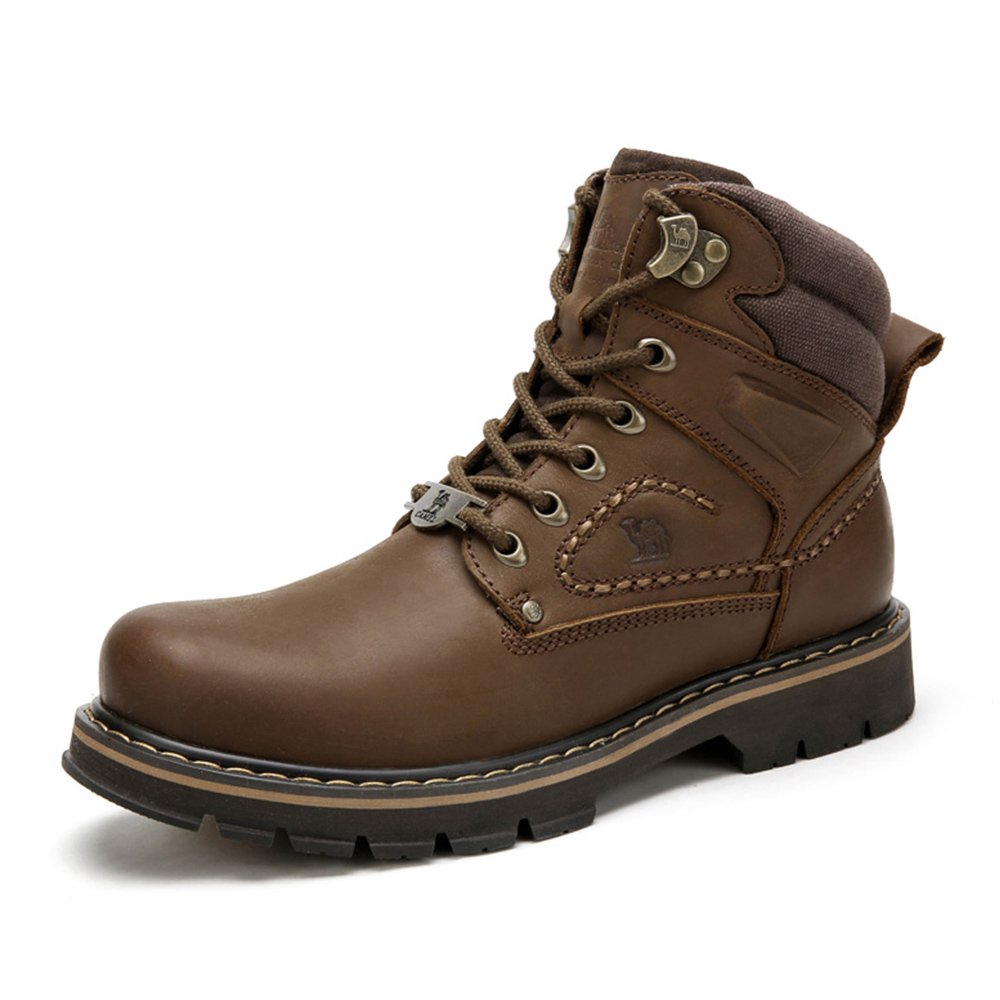Camel Mens Work Boots Round Toe Leather