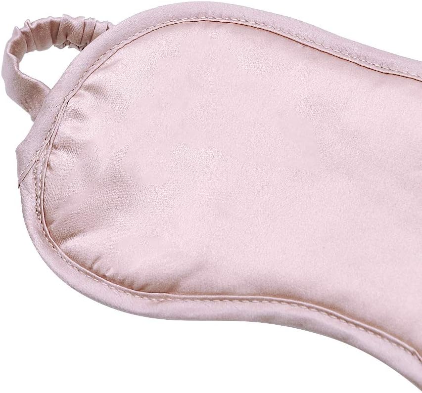 LULUSILK Mulberry Silk Sleep Eye Mask Blindfold with Elastic Strap Headband, Soft Eye Cover Eyeshade for Night Sleeping, Travel, Nap(Pink): Health & Personal Care