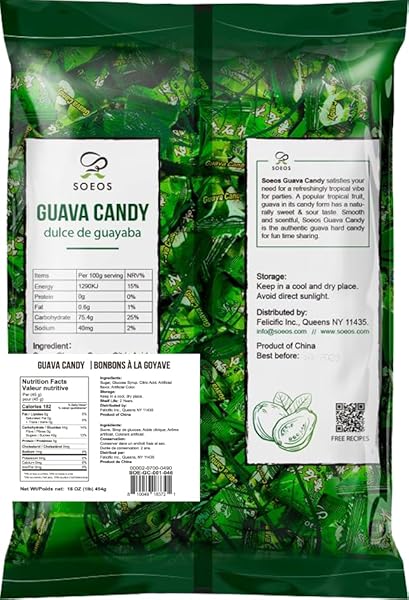 SOEOS GUAVA CANDY, CLASSIC SERIES CHINESE GUAVA HARD CANDY, HOLIDAY CANDY 16 OZ (PACK OF 1)