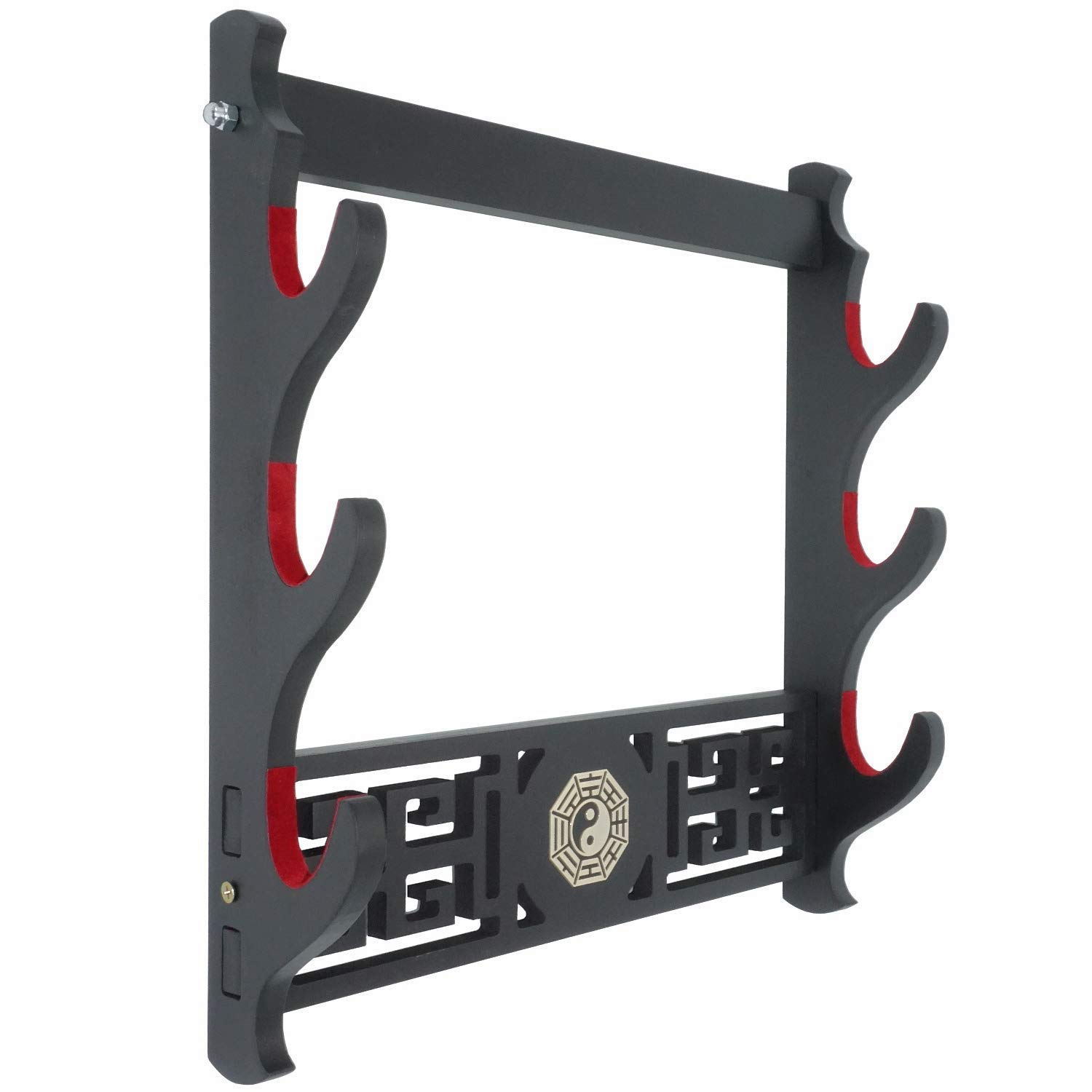 Eforlife Padded Sword Wall Mount Katana Stand Samurai Sword Holder Display Rack Chinese Bagua Style (3-Tier)