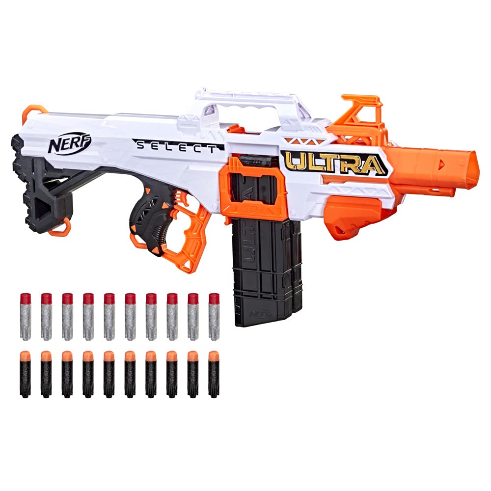 NERF Ultra Select Fully Motorised Blaster, Distance or Precision Shots, with Magazines and Darts, Compatible with NERF Ultra Darts Only