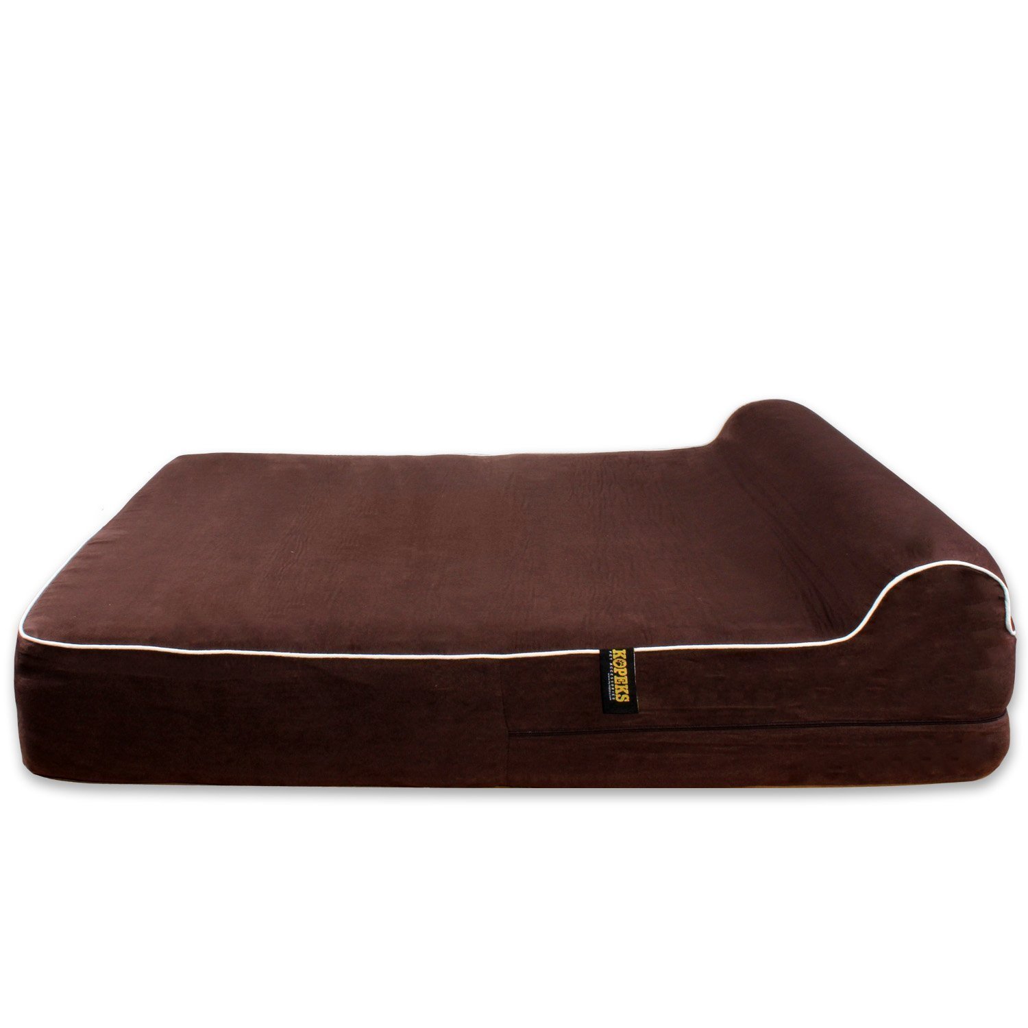 KOPEKS Dog Bed Replacement Cover Memory Foam Beds Cover Only 89 x 71 x 14 cm - Brown - Large