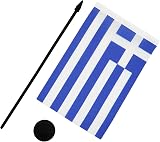 AZ FLAG Greece Table Flag 5x8 in 21x14 cm with Pole & Black Base view 4