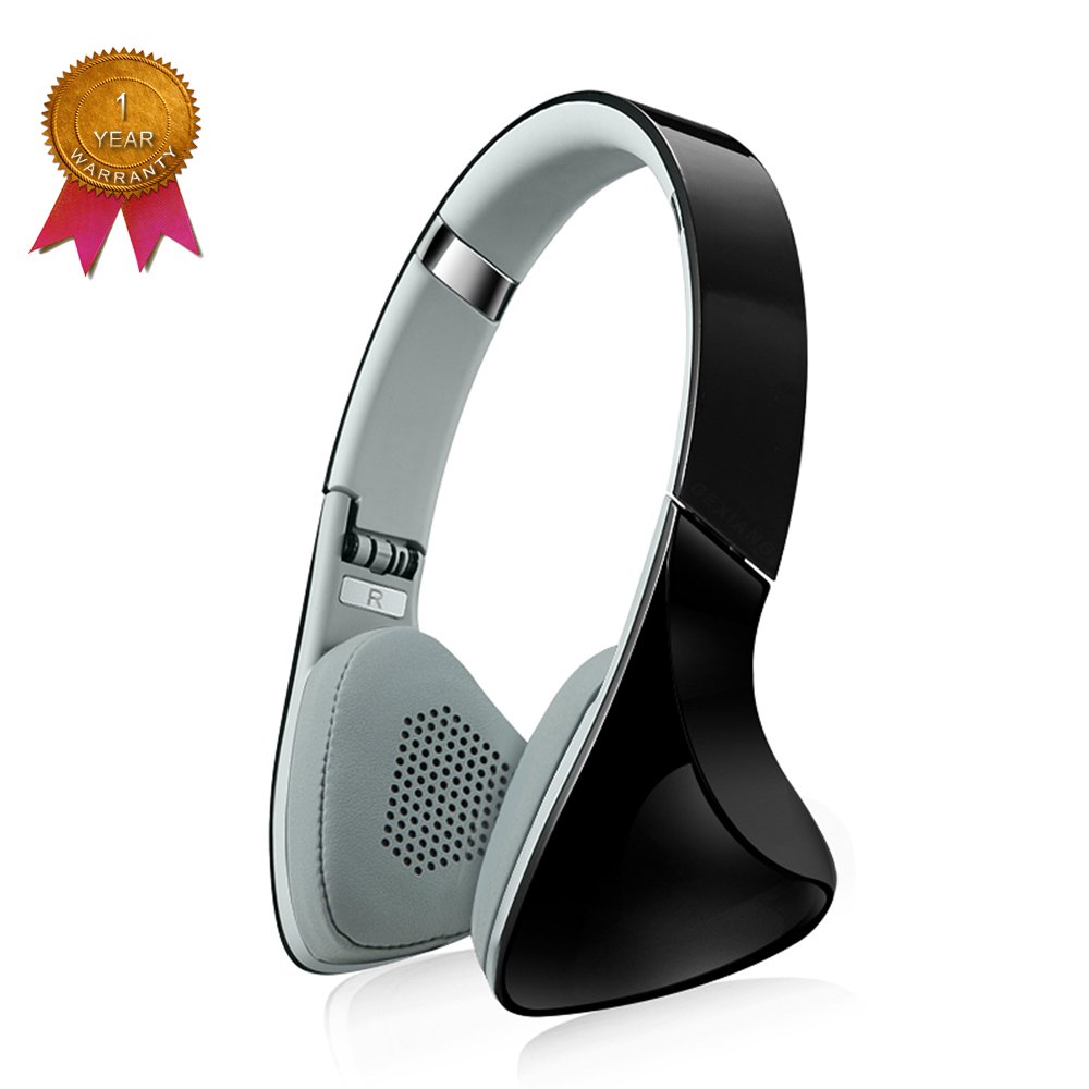 Wireless Bluetooth Headphones Over Ear, wireless sport bluetooth headset, Folding design PC stereo headphone with mic and Soft Memory-Protein Earmuffs--SUOYANA (Black)