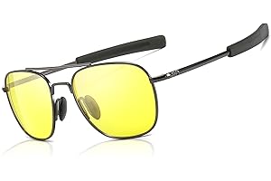 SUNGAIT Men's Military Style Polarized Pilot Aviator Sunglasses Bayonet Temples
