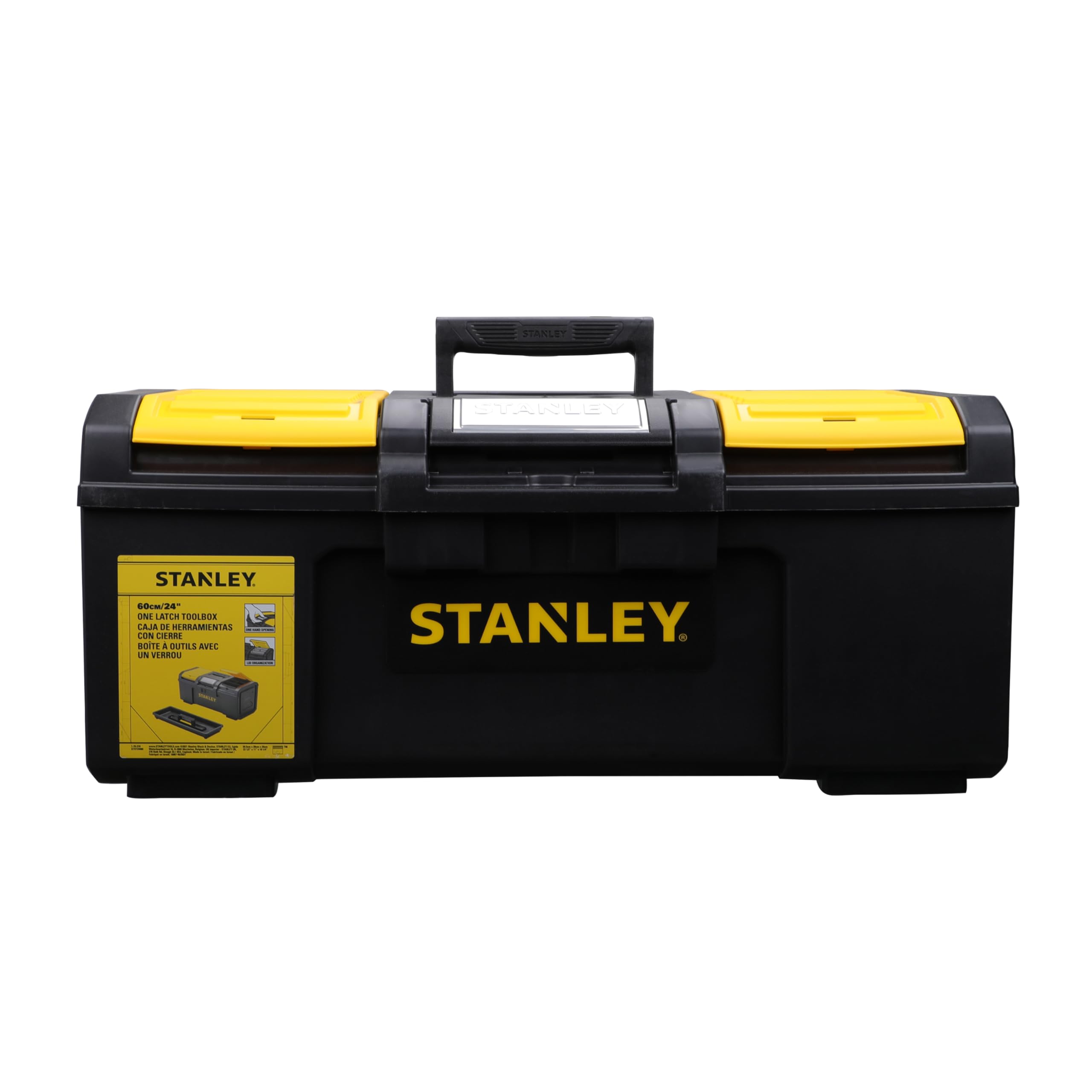 STANLEY Deep Toolbox Storage with 1 Touch Latch, 2 Lid Organisers for Small Parts, 24 Inch, 1-79-218