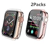 FECEDY Rose Pink + Transparent Case for Apple Watch