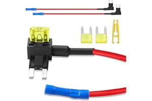3 Pcs Mini Fuse Tap 12 AWG, Fuse Taps Automotive 12v 10 Inch Length, Add a Fuse with Mini Car Fuses 20A Fuse Puller for Automotive Trucks Marine Lighting Electrical Circuits by XIOGZAXI