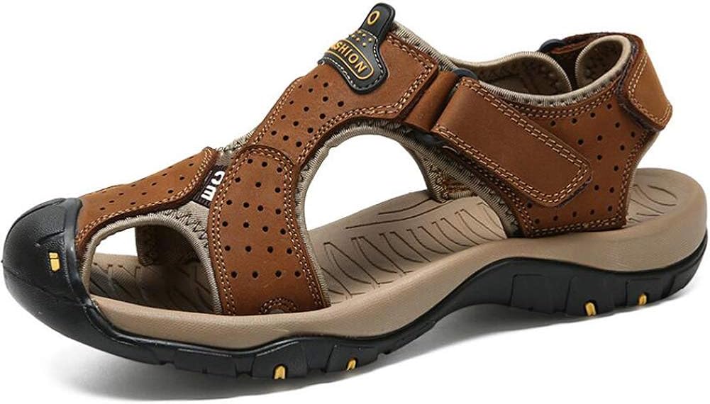 WMZQW Sandalen Herren Leder Sommer Outdoorschuhe Strand Wandersandale
