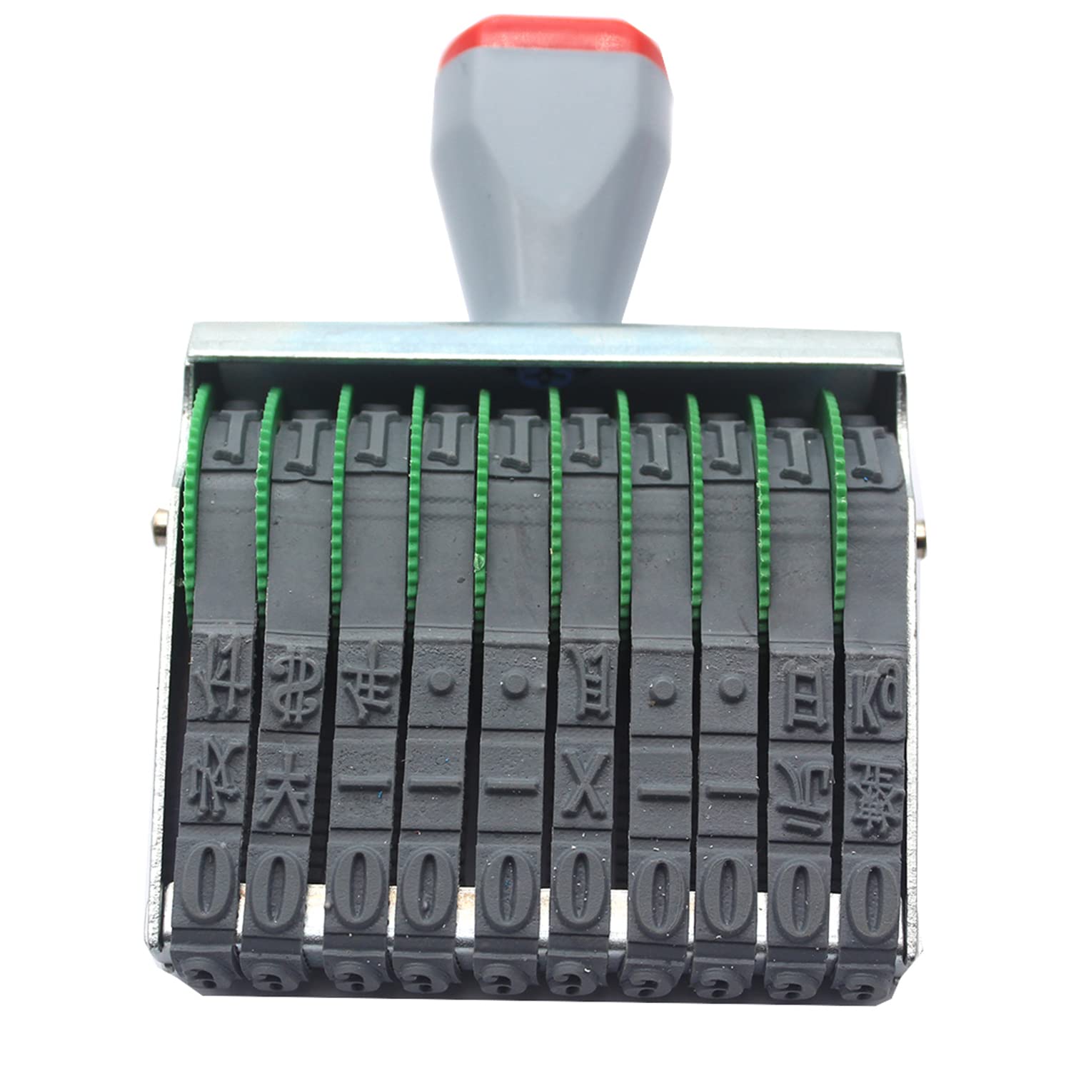 Changeable 0-9 Numbers & Symbol Rubber Stamp, Multicolor Multi-Function Roller Stamp for Date, Business & Office Use (10 Digits)